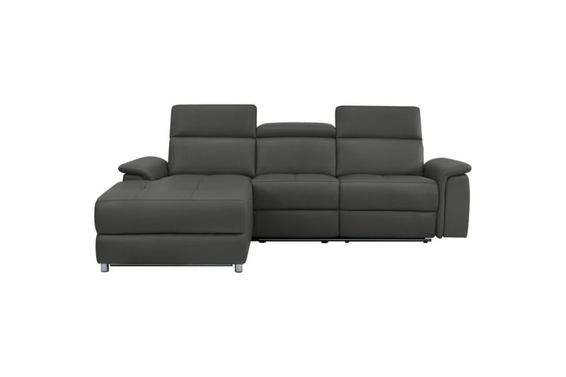 Kulmasohva 3-istuttava Pareli Musta, PU, Vasen Sähkökäyttöinen Levitettävä Tuoli - Musta, PU, Vasen Sähkökäyttöinen Levitettävä Tuoli - Huonekalut - Sohva - Nahkasohva