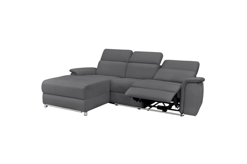 Kulmasohva 3-istuttava Pareli Antrasiitti, Sunday-kangas, Vasen Manuaalinen Levitettävä Tuoli - Antrasiitti, Sunday-kangas, Vasen Manuaalinen Levitettävä Tuoli - Huonekalut - Sohva - Mekanismisohva