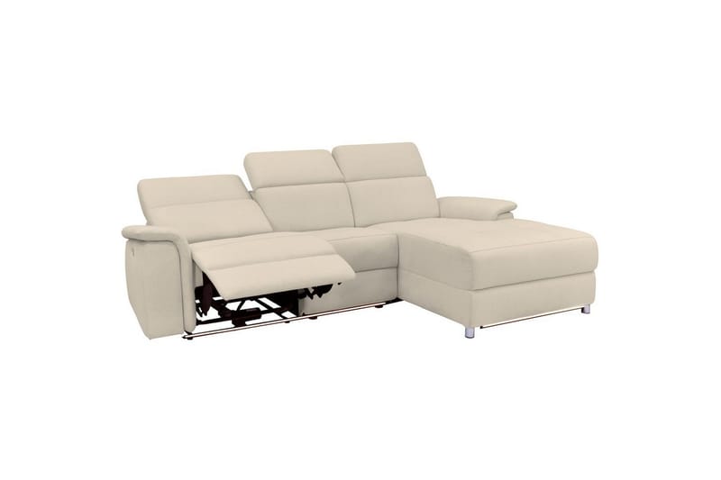 Kulmasohva 3-istuttava Pareli Valkoinen, Sunday-kangas, Manuaalinen oikea lepohuone - Valkoinen, Sunday-kangas, Manuaalinen oikea lepohuone - Huonekalut - Sohva - Mekanismisohva