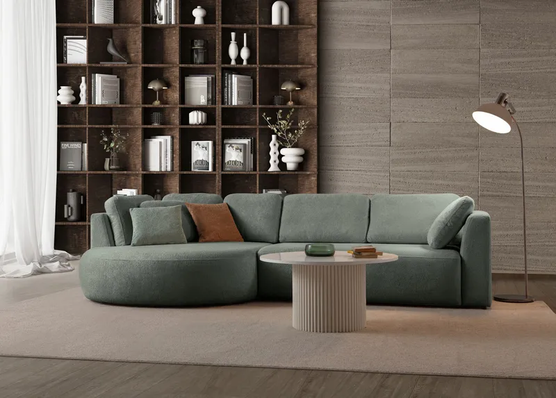 Kulmasohva Atelier Del Sofa Venezia Left (310 x 75 x 105 cm) Liquid Green - Liquid Green - Huonekalut - Sohva - Kulmasohva