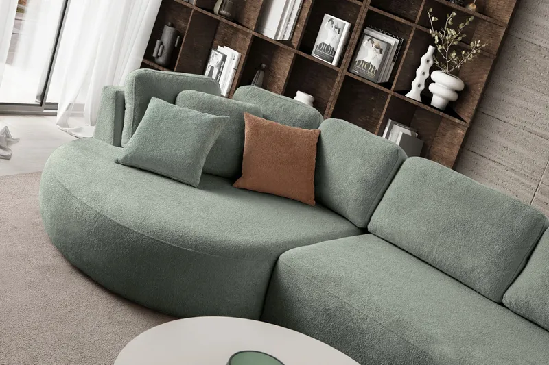 Kulmasohva Atelier Del Sofa Venezia Left (310 x 75 x 105 cm) Liquid Green - Liquid Green - Huonekalut - Sohva - Kulmasohva