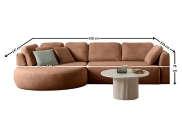 Kulmasohva Atelier Del Sofa Venezia Left (310 x 75 x 105 cm) Minkki - Minkki - Huonekalut - Sohva - Kulmasohva