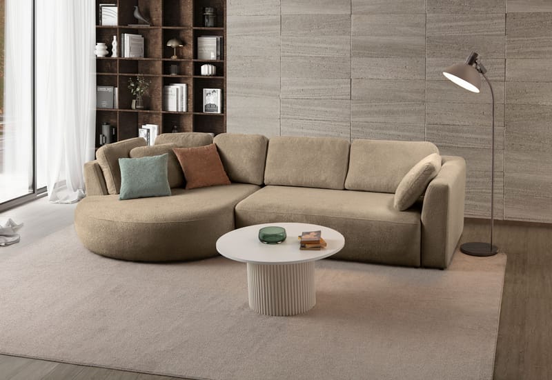 Kulmasohva Atelier Del Sofa Venezia Left (310 x 75 x 105 cm) Ruskea - Ruskea - Huonekalut - Sohva - Kulmasohva