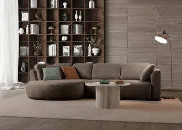 Kulmasohva Atelier Del Sofa Venezia Left (310 x 75 x 105 cm) Tummanruskea - Tummanruskea - Huonekalut - Sohva - Kulmasohva