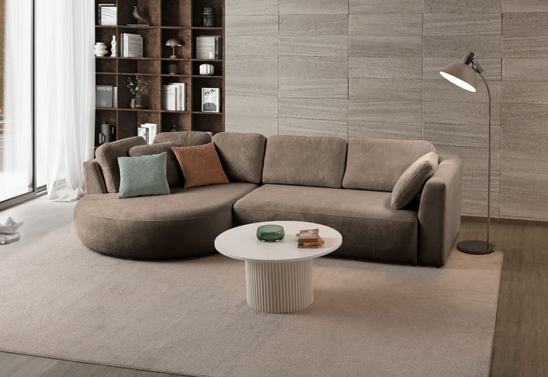 Kulmasohva Atelier Del Sofa Venezia Left (310 x 75 x 105 cm) Tummanruskea - Tummanruskea - Huonekalut - Sohva - Kulmasohva