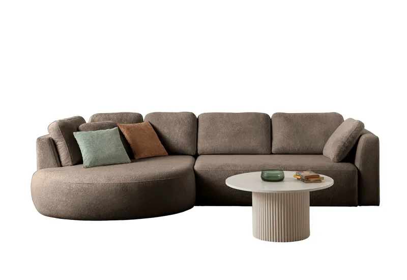 Kulmasohva Atelier Del Sofa Venezia Left (310 x 75 x 105 cm) Tummanruskea, Tummanruskea