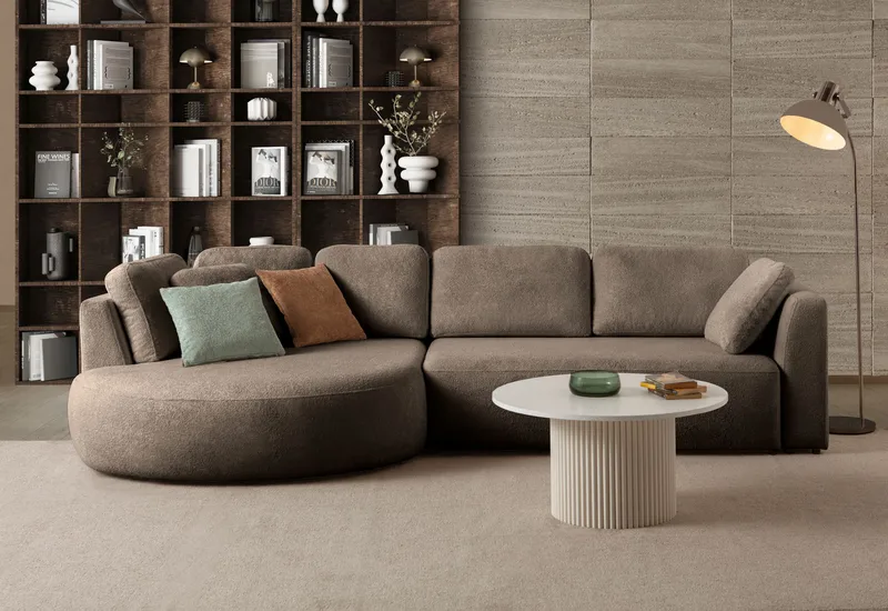 Kulmasohva Atelier Del Sofa Venezia Left (310 x 75 x 105 cm) Tummanruskea - Tummanruskea - Huonekalut - Sohva - Kulmasohva