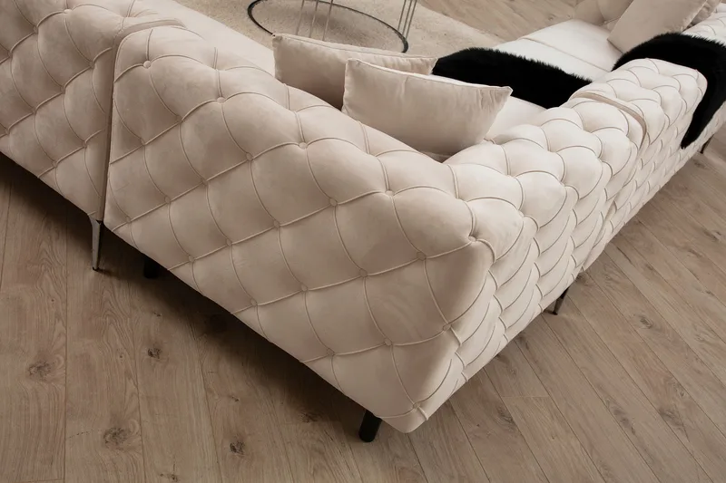 Kulmasohva Canunda 6:n ist - Beige - Huonekalut - Sohva - Samettisohva