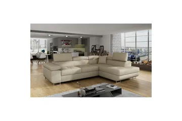 Kulmasohva Eltap Anton 272x203x85 cm - Jarell 18, Vaalea beige, Oikea - Huonekalut - Sohva - Vuodesohva