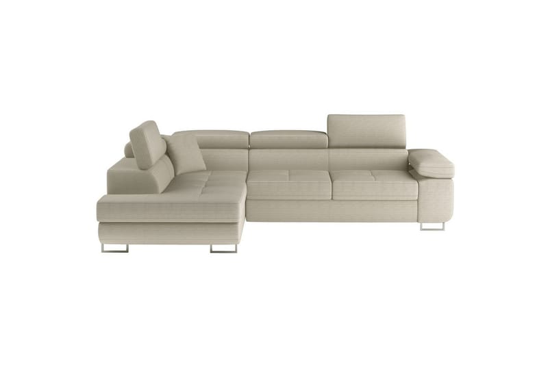 Kulmasohva Eltap Anton 272x203x85 cm - Jarell 18, Vaalea beige, Vasen - Huonekalut - Sohva - Vuodesohva