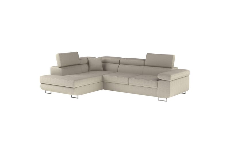 Kulmasohva Eltap Anton 272x203x85 cm - Jarell 18, Vaalea beige, Vasen - Huonekalut - Sohva - Vuodesohva