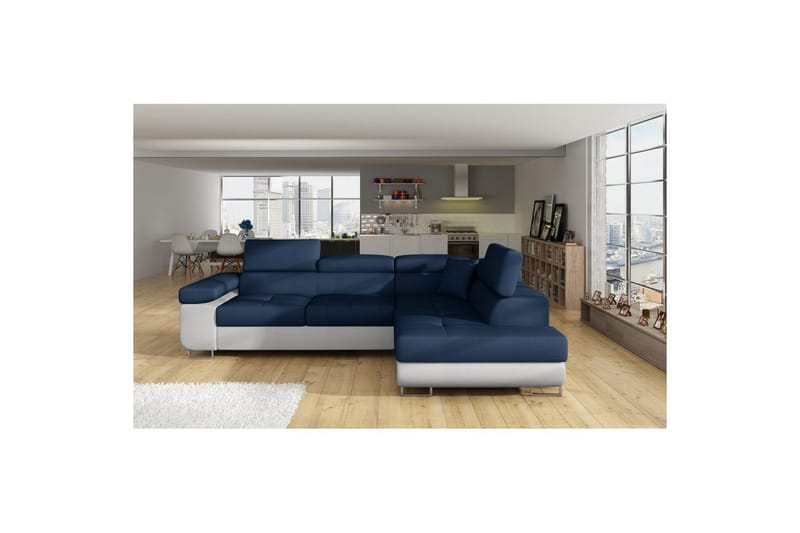 Kulmasohva Eltap Anton 272x203x85 cm - Monolith 77, Monolith 84, Sininen, Vaaleanharmaa, Oikea - Huonekalut - Sohva - Vuodesohva