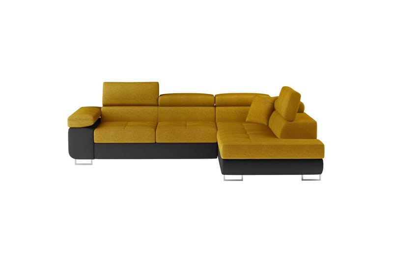 Kulmasohva Eltap Anton 272x203x85 cm - Omega 68, Soft 11, Keltainen, Musta, Oikea - Huonekalut - Sohva - Vuodesohva