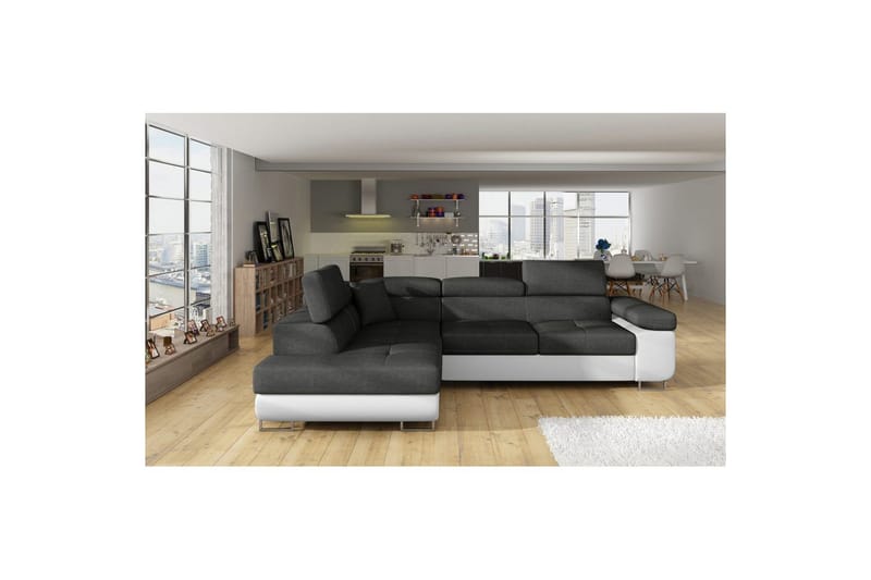 Kulmasohva Eltap Anton 272x203x85 cm - Sawana 05, Soft 17, Harmaa, Valkoinen, Vasen - Huonekalut - Sohva - Vuodesohva