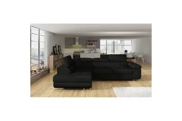 Kulmasohva Eltap Anton 272x203x85 cm - Sawana 14, Musta, Vasen - Huonekalut - Sohva - Vuodesohva