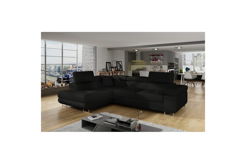 Kulmasohva Eltap Anton 272x203x85 cm - Sawana 14, Musta, Vasen - Huonekalut - Sohva - Vuodesohva
