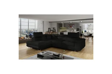 Kulmasohva Eltap Anton 272x203x85 cm - Sawana 14, Musta, Vasen - Huonekalut - Sohva - Vuodesohva