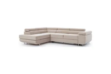 Kulmasohva Eltap Anton 272x203x85 cm - Paros 02, Beige, Vasen - Huonekalut - Sohva - Vuodesohva