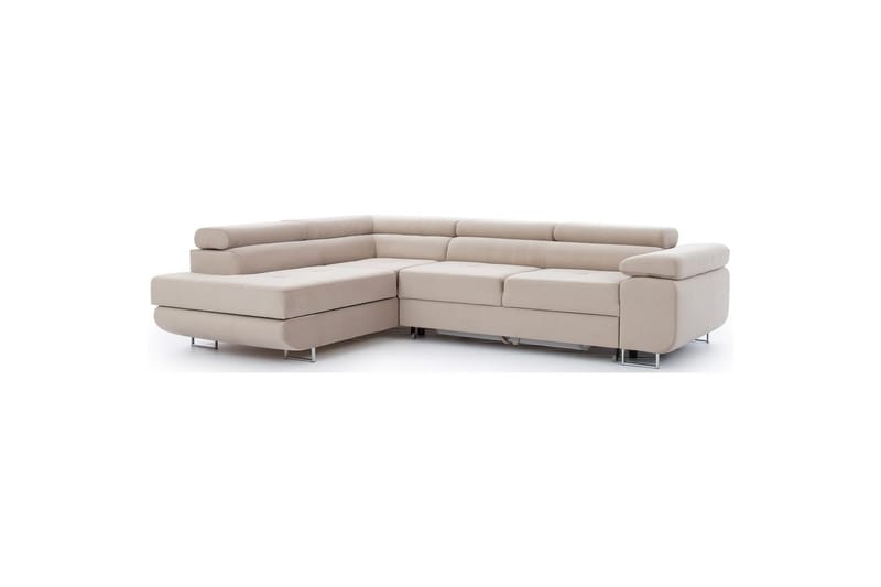 Kulmasohva Eltap Anton 272x203x85 cm - Paros 02, Beige, Vasen - Huonekalut - Sohva - Vuodesohva