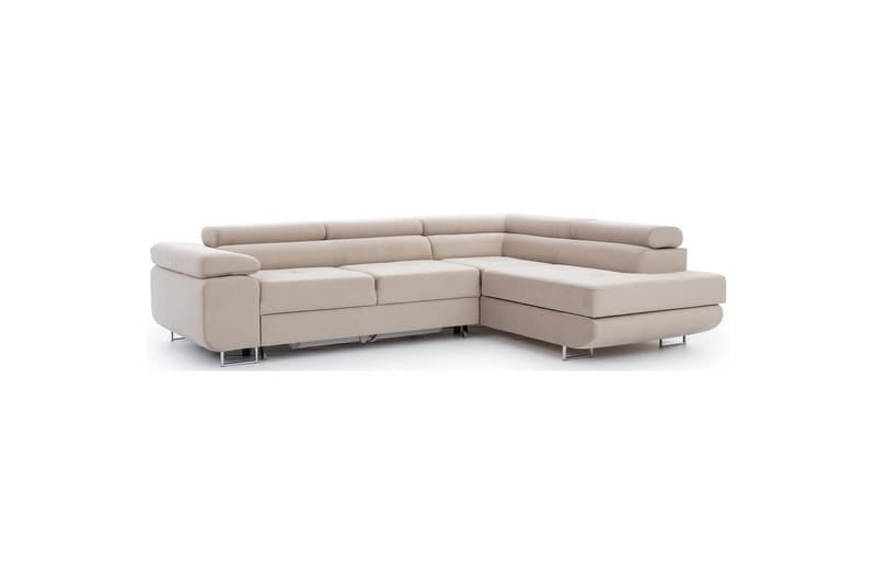 Kulmasohva Eltap Anton 272x203x85 cm - Paros 02, Beige, Oikea - Huonekalut - Sohva - Vuodesohva