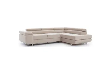 Kulmasohva Eltap Anton 272x203x85 cm - Paros 02, Beige, Oikea - Huonekalut - Sohva - Vuodesohva