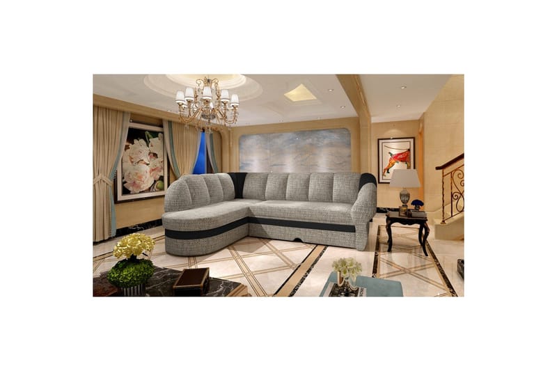 Kulmasohva Eltap Benano 250x85x180 cm - Berlin 01, Soft 11, harmaa, musta, Vasen - Huonekalut - Sohva - Vuodesohva