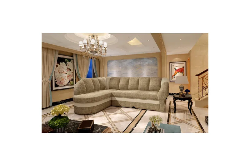 Kulmasohva Eltap Benano 250x85x180 cm, Berlin 03, Soft 33, beige, Vasen