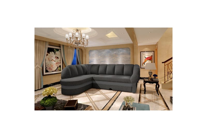 Kulmasohva Eltap Benano 250x85x180 cm, Inari 96, Soft 29, Tummanharmaa, Harmaa, Vasen