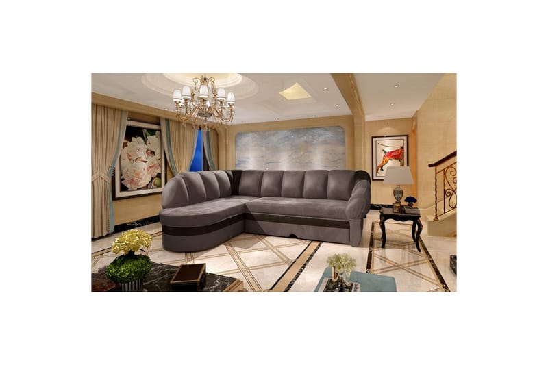 Kulmasohva Eltap Benano 250x85x180 cm - Monolith 09, Monolith 29, Tumma beige, Ruskea, Vasen - Huonekalut - Sohva - Vuodesohva