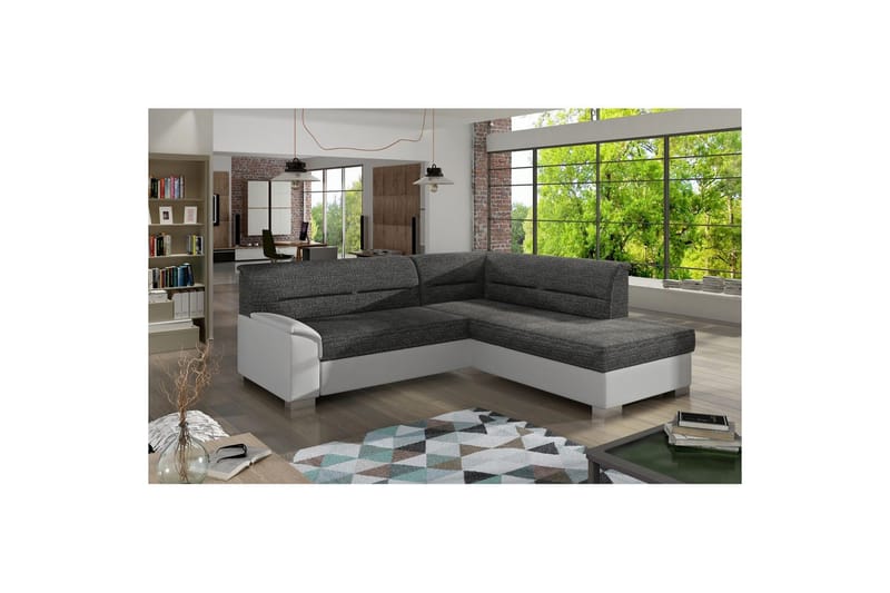 Kulmasohva Eltap Bergen 247x214x83 cm - Berlin 02, Soft 17, Valkoinen, Oikea - Huonekalut - Sohva - Vuodesohva