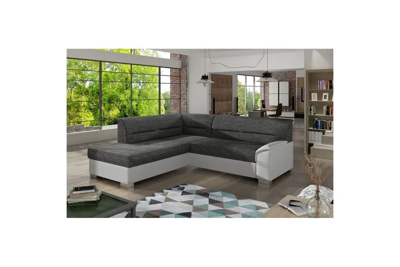 Kulmasohva Eltap Bergen 247x214x83 cm, Berlin 02, Soft 17, Valkoinen, Vasen