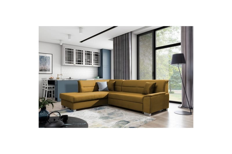 Kulmasohva Eltap Bergen 247x214x83 cm - Monolith 48, Keltainen, Vasen - Huonekalut - Sohva - Vuodesohva