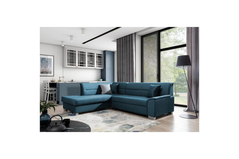 Kulmasohva Eltap Bergen 247x214x83 cm - Monolith 77, Sininen, Vasen - Huonekalut - Sohva - Vuodesohva