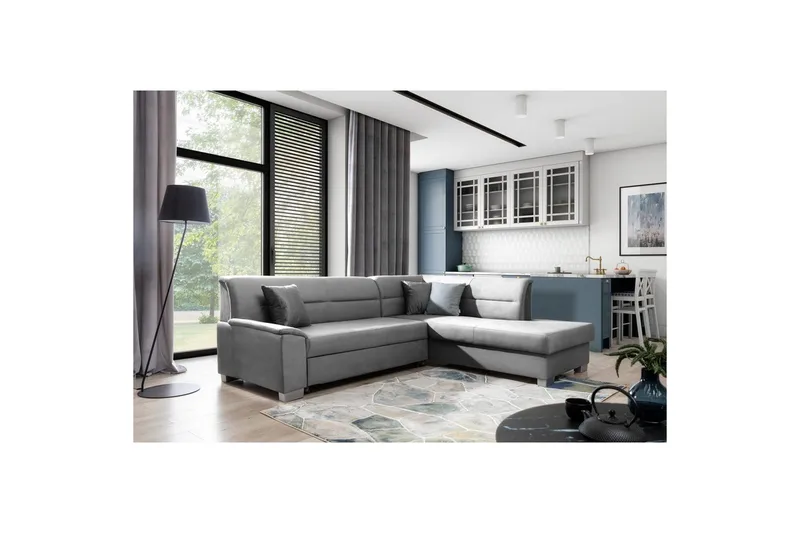 Kulmasohva Eltap Bergen 247x214x83 cm, Monolith 85, Harmaa, Oikea