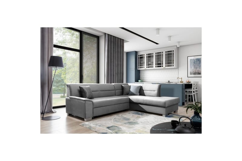 Kulmasohva Eltap Bergen 247x214x83 cm, Monolith 85, Harmaa, Oikea