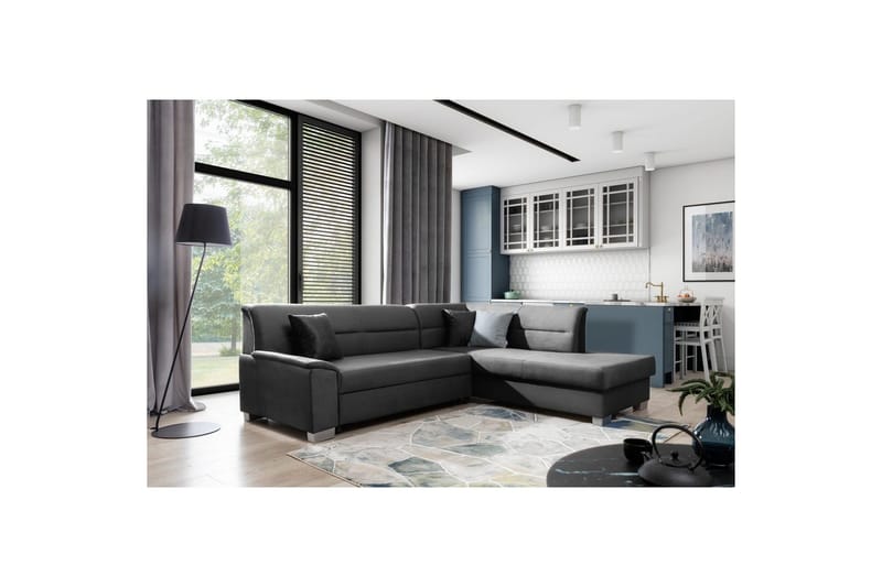 Kulmasohva Eltap Bergen 247x214x83 cm, Monolith 97, Tummanharmaa, Oikea