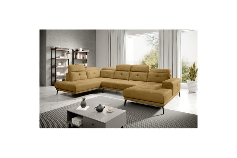 Kulmasohva Eltap Bretan 350x205x107 cm, Nube 45, keltainen, Vasen