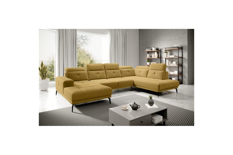Kulmasohva Eltap Bretan 350x205x107 cm, Savoi 45, Keltainen, Oikea