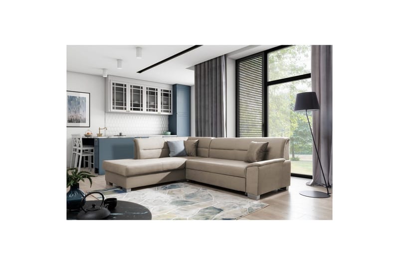 Kulmasohva Eltap Delvo 247x214x83 cm, Monolith 09, Tumma beige, Vasen