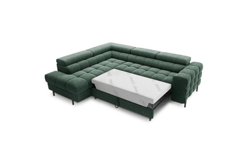 Kulmasohva Eltap Ferucce 276x200x93 cm - Amore 35, Tummanvihreä, Vasen - Huonekalut - Sohva - Vuodesohva