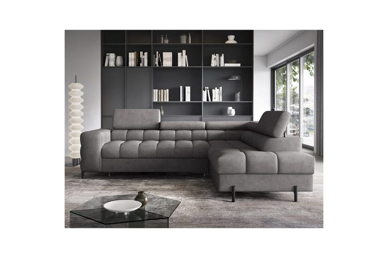 Kulmasohva Eltap Ferucce 276x200x93 cm - Aura 04, Harmaa, Oikea - Huonekalut - Sohva - Vuodesohva