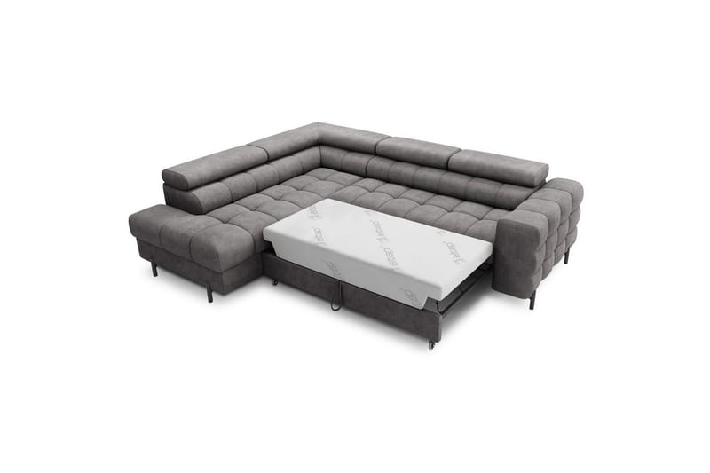 Kulmasohva Eltap Ferucce 276x200x93 cm - Aura 04, Harmaa, Vasen - Huonekalut - Sohva - Vuodesohva