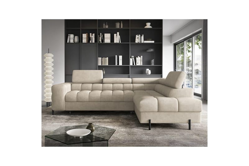 Kulmasohva Eltap Ferucce 276x200x93 cm - Aura 18, beige, Oikea - Huonekalut - Sohva - Vuodesohva