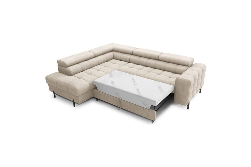 Kulmasohva Eltap Ferucce 276x200x93 cm - Aura 18, beige, Vasen - Huonekalut - Sohva - Vuodesohva