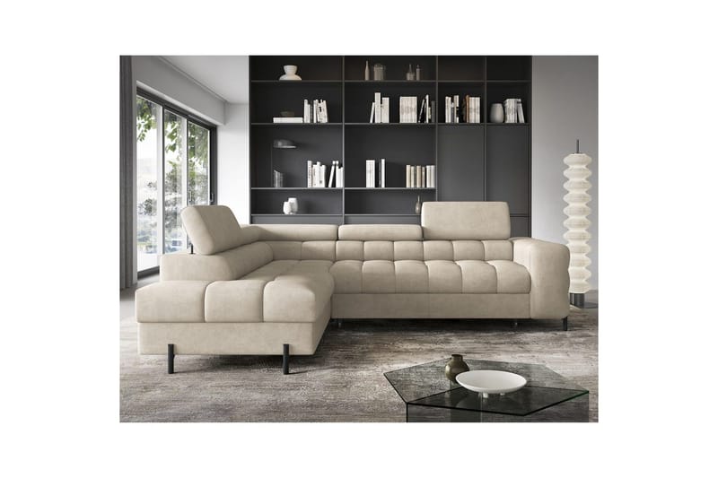 Kulmasohva Eltap Ferucce 276x200x93 cm - Aura 18, beige, Vasen - Huonekalut - Sohva - Vuodesohva