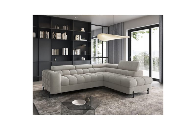 Kulmasohva Eltap Ferucce 276x200x93 cm - Royal 18, Beige Vaalea, Oikea - Huonekalut - Sohva - Vuodesohva