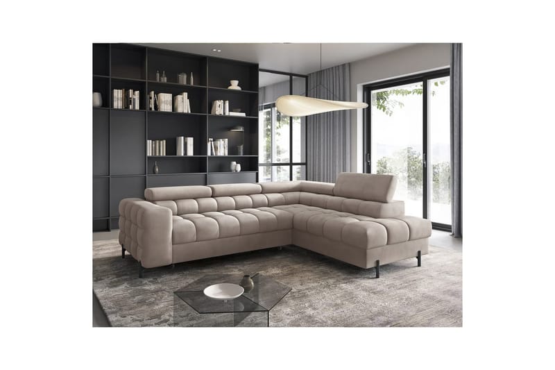 Kulmasohva Eltap Ferucce 276x200x93 cm - Paros 02, Beige, Oikea - Huonekalut - Sohva - Vuodesohva
