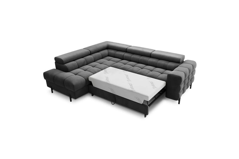 Kulmasohva Eltap Ferucce 276x200x93 cm - Paros 06, Tummanharmaa, Vasen - Huonekalut - Sohva - Vuodesohva