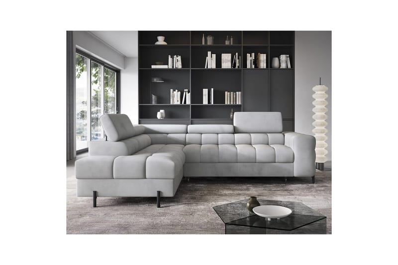 Kulmasohva Eltap Ferucce 276x200x93 cm - Paros 05, Harmaa, Vasen - Huonekalut - Sohva - Vuodesohva