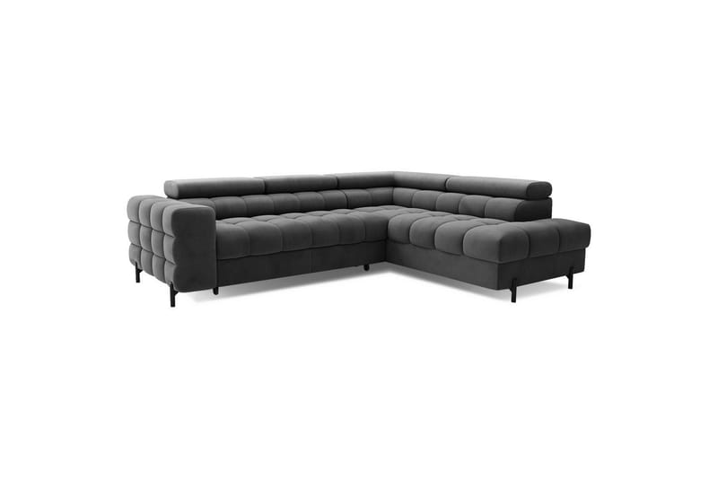 Kulmasohva Eltap Ferucce 276x200x93 cm - Paros 06, Tummanharmaa, Oikea - Huonekalut - Sohva - Vuodesohva